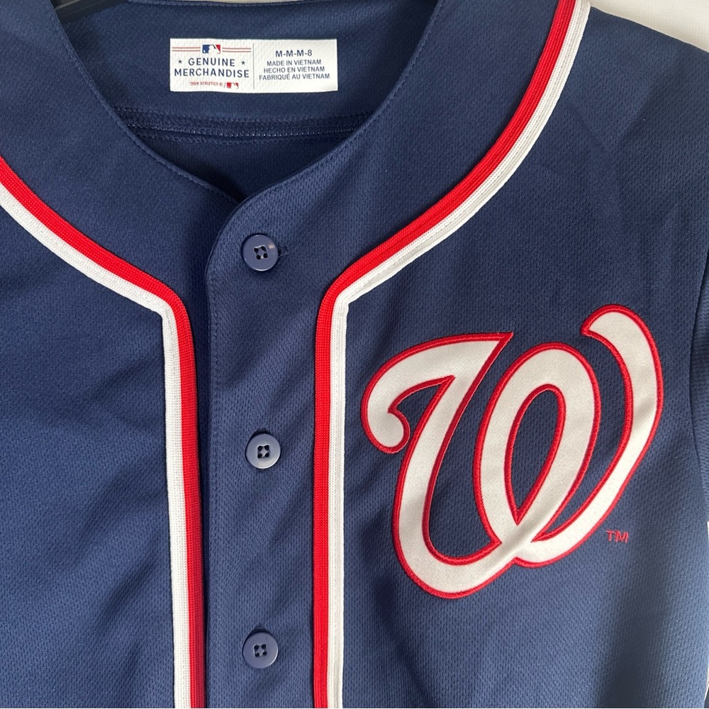 Kids Navy Blue Baseball Shirt Youth Size Medium 8 - Picture 2 of 8